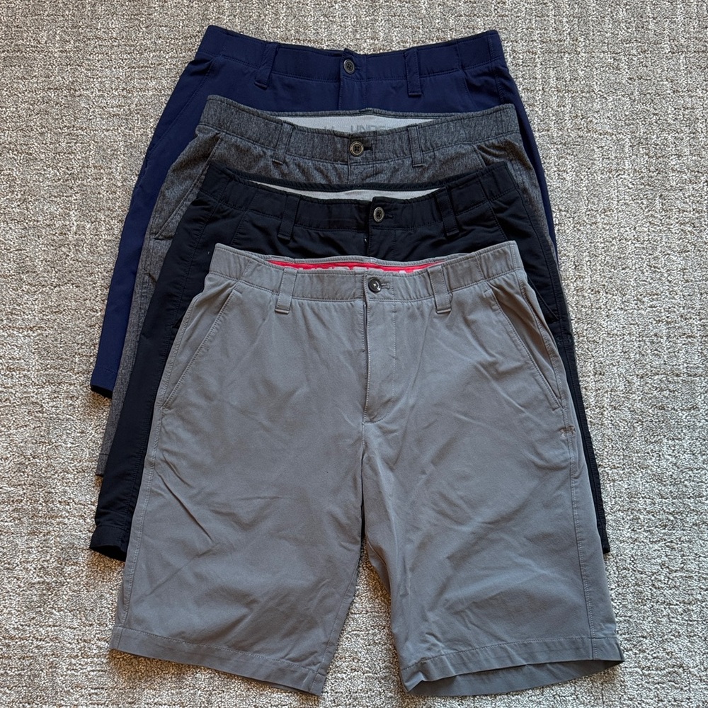 (All 4) Men's Under Armour Golf Stretch Shorts - Lightweight Everyday Wear 34”